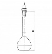 Колба 2а-50-2 с одной меткой и пластмассовой пробкой