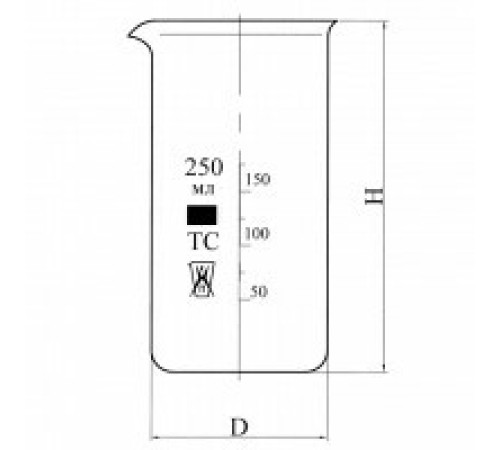 Стакан В-1-1000 высокий с делениями и носиком, ТС