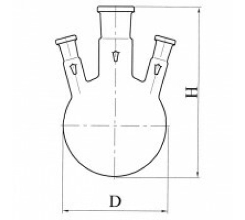 Колба круглодонная с тремя горловинами КГУ-3-1-1000-29/32-29/32