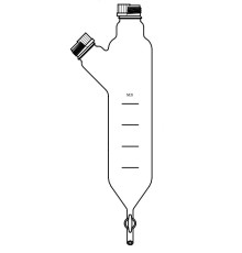 Воронка делительная 1000 мл с отводом, эскиз 2-951