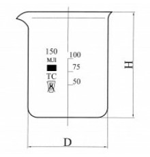 Стакан Н-1-3000 низкий с делениями и носиком, ТС