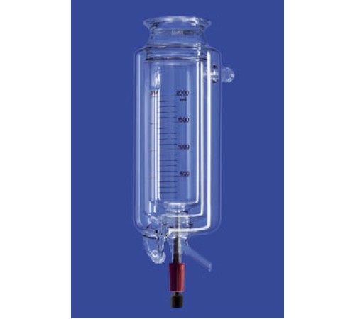 Реактор Lenz цилиндрический, LF150, 3 л, с термо и вакуумной рубашкой, со сливным клапаном, соединения KF25