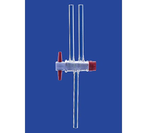 Кран двухходовой Lenz NS14,5, диаметр отверстия 2,5 мм капилляр, PTFE