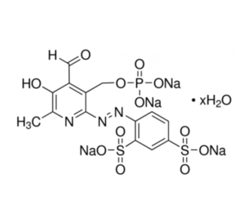 Твердый гидрат тетранатриевой соли пиридоксальфосфат-6-азо (бензол-2,4-дисульфоновой кислоты), 98% (ВЭЖХ) Sigma P178