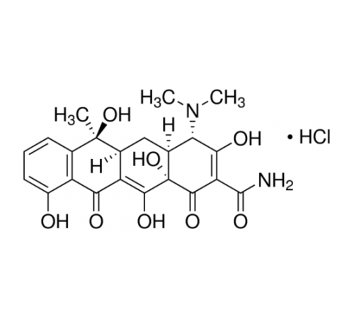 Тетрациклин гидрохлорид, не менее 95%, BioChemica, AppliChem, 25 г